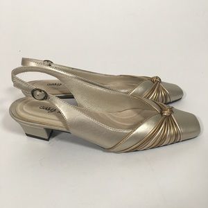 Vintage Metallic Slingbacks